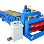 This is a double layer tile press that can produce IBR sheet, corrugated sheet